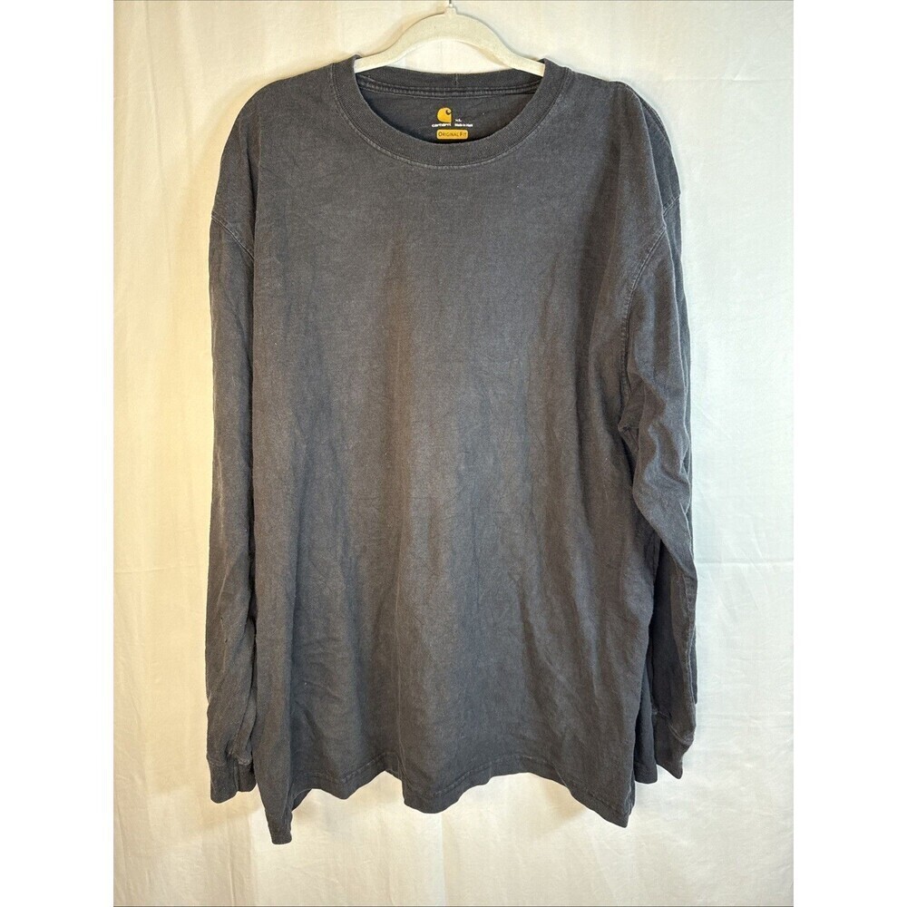 Men’s Carhartt Black Long Sleeve T Shirt Size Large Original Fit Preowned